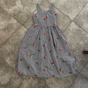 Pastourelle by Pippa and Julie Embroidered Flower Stripe Dress Girls 14